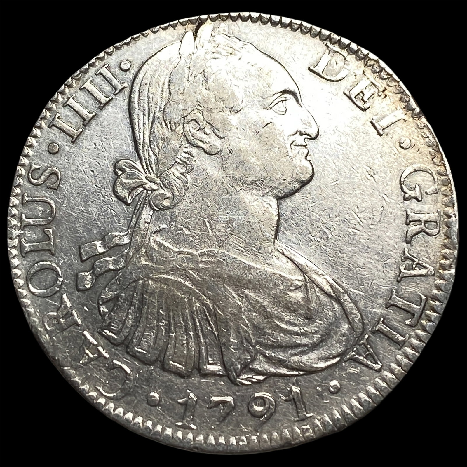 1791-Mo FM Silver 8 Reales NEARLY UNCIRCULATED (1 of 2)
