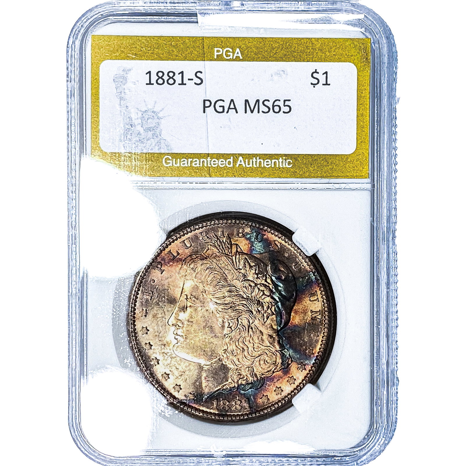 1881-S Morgan Silver Dollar PGA MS65: 1881-S Morgan Silver Dollar PGA MS65