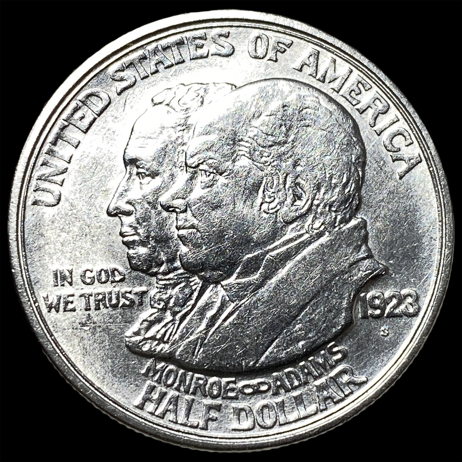 1923-S Silver Monroe Doctrine Centennial Half Dollar GEM BU: 1923-S Silver Monroe Doctrine Centennial Half Dollar GEM BU