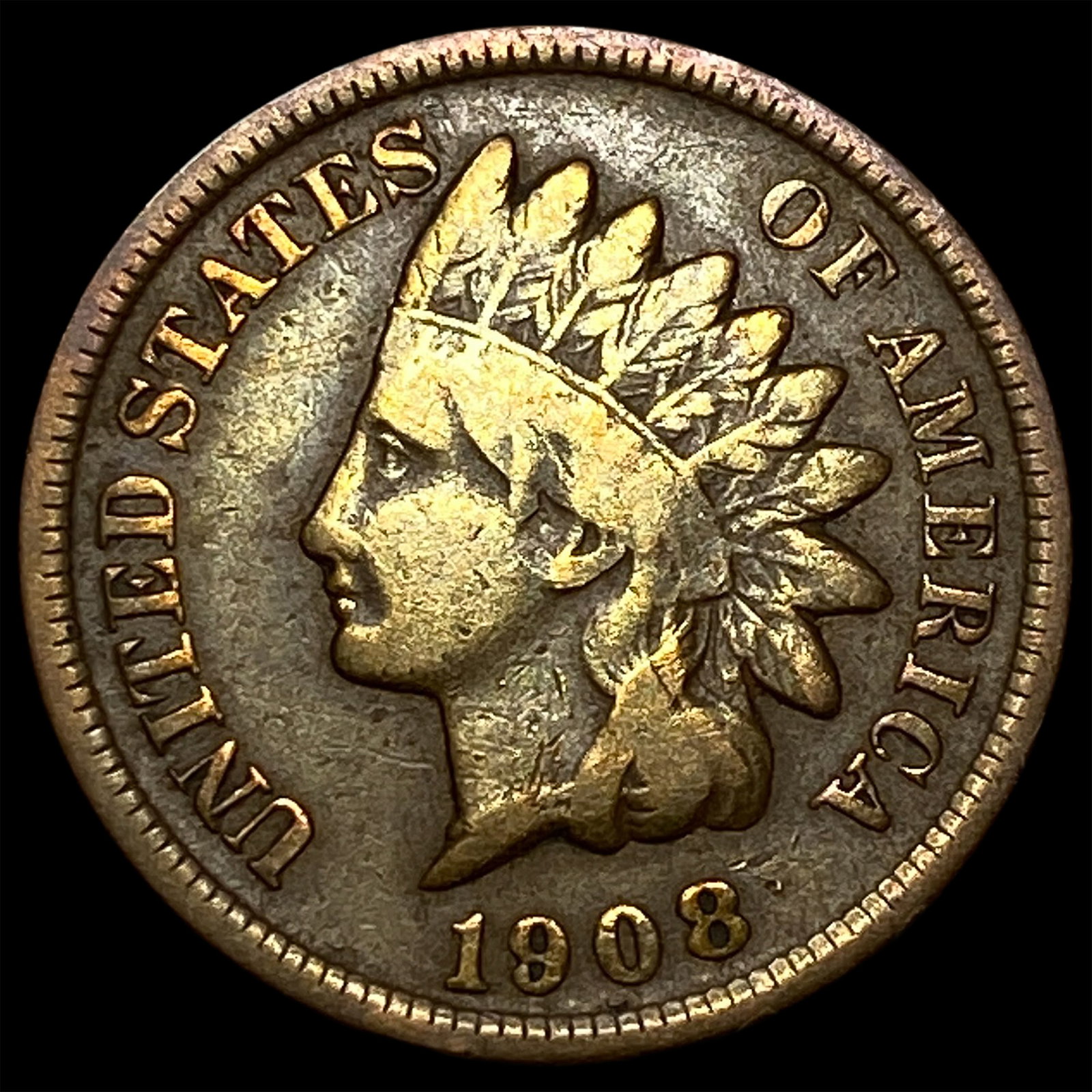 1908-S Indian Head Cent CLOSELY UNCIRCULATED: 1908-S Indian Head Cent CLOSELY UNCIRCULATED