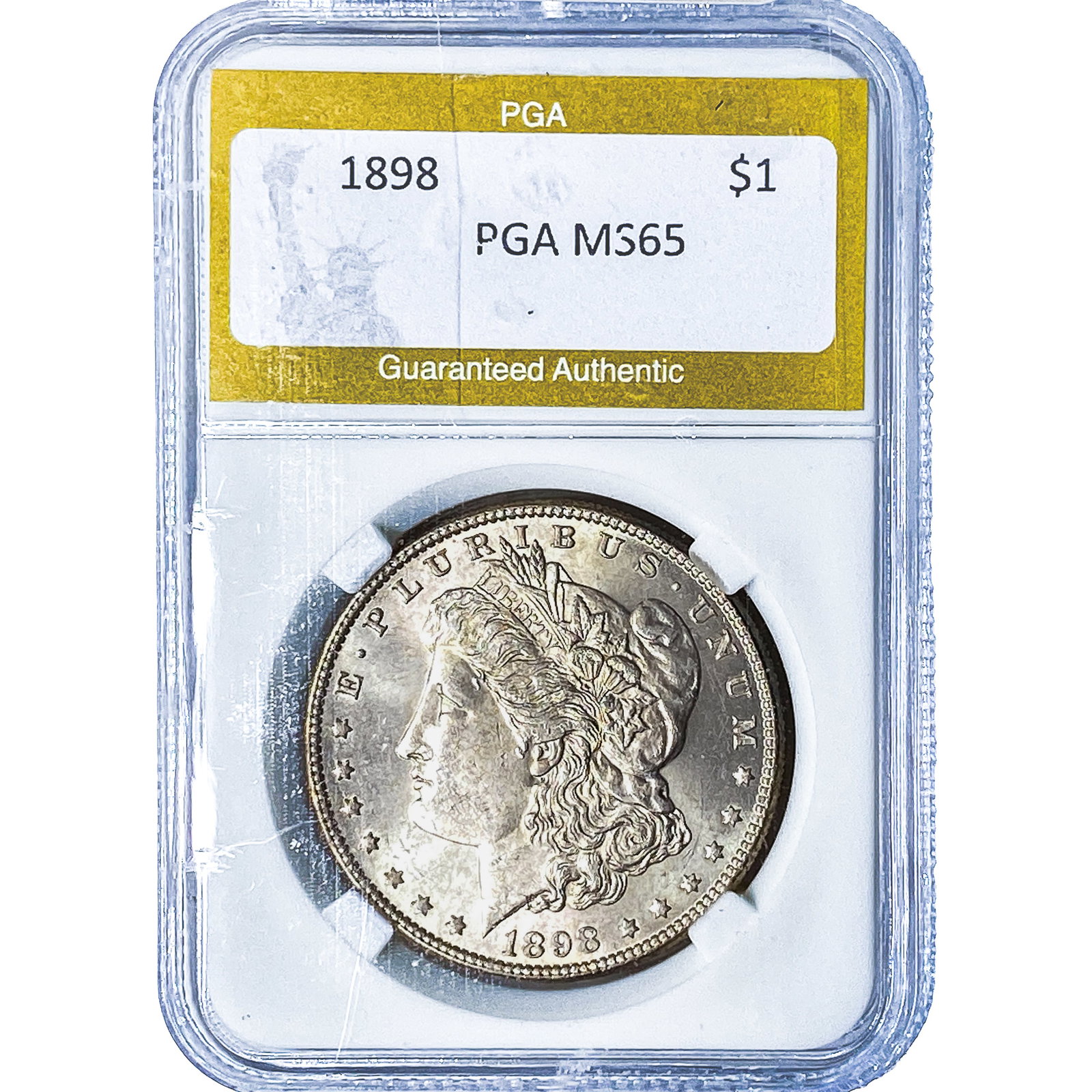 1898 Morgan Silver Dollar PGA MS65: 1898 Morgan Silver Dollar PGA MS65