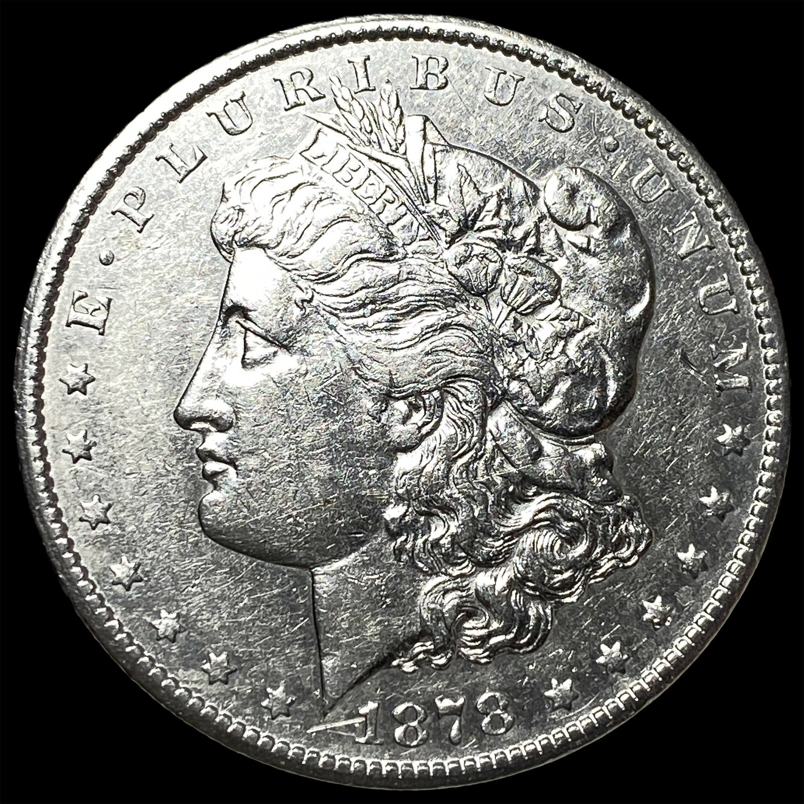 1878-S Silver Morgan Dollar CHOICE AU: 1878-S Silver Morgan Dollar CHOICE AU