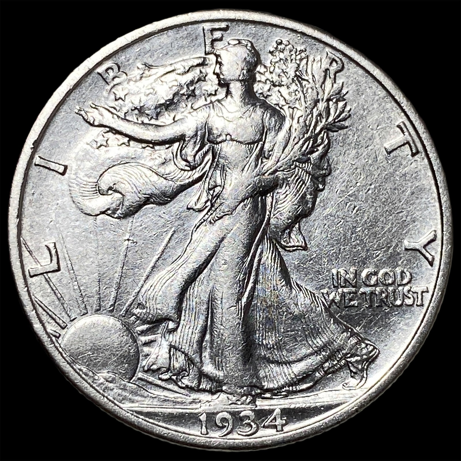 1934-S Silver Walking Liberty Half Dollar UNCIRCULATED: 1934-S Silver Walking Liberty Half Dollar UNCIRCULATED