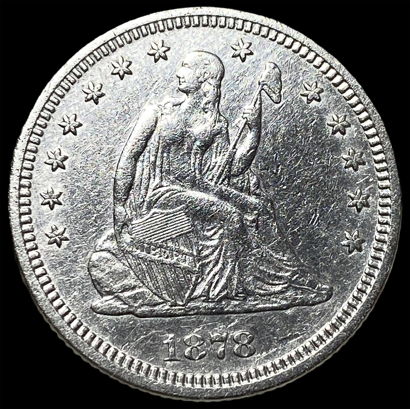 1878 Silver Seated Liberty Quarter UNCIRCULATED: 1878 Silver Seated Liberty Quarter UNCIRCULATED
