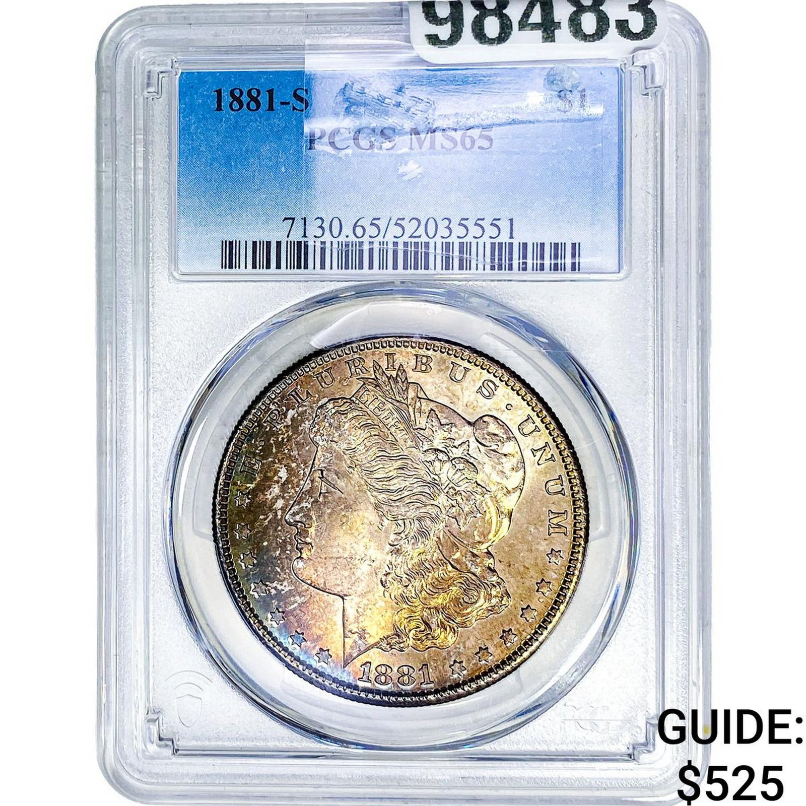 1881-S Morgan Silver Dollar PCGS MS65: 1881-S Morgan Silver Dollar PCGS MS65