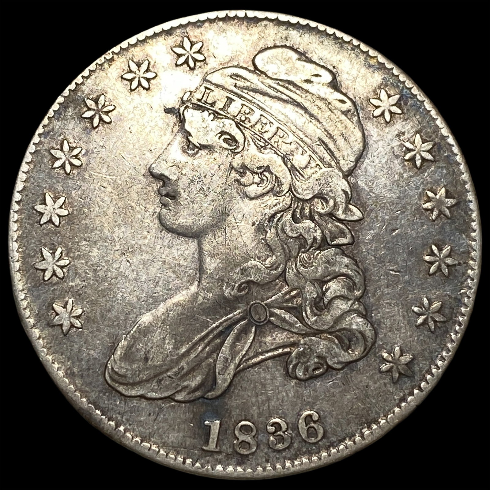 1836 Capped Bust Half Dollar NEARLY UNCIRCULATED (1 of 2)