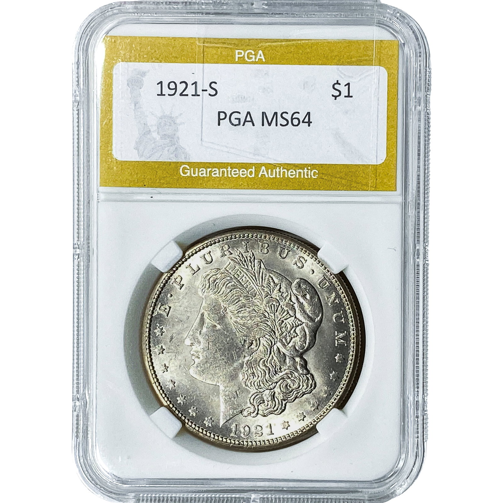 1921-S Morgan Silver Dollar PGA MS64: 1921-S Morgan Silver Dollar PGA MS64