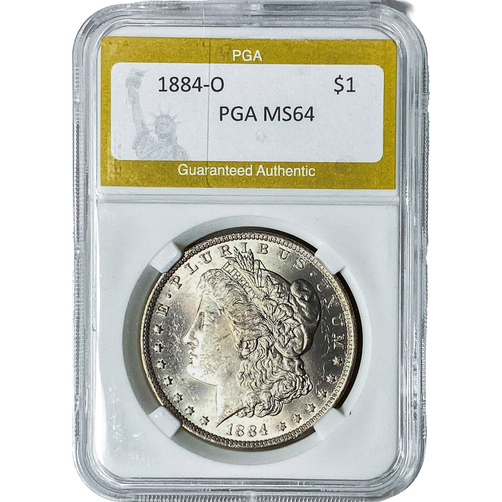 1884-O Morgan Silver Dollar PGA MS64: 1884-O Morgan Silver Dollar PGA MS64