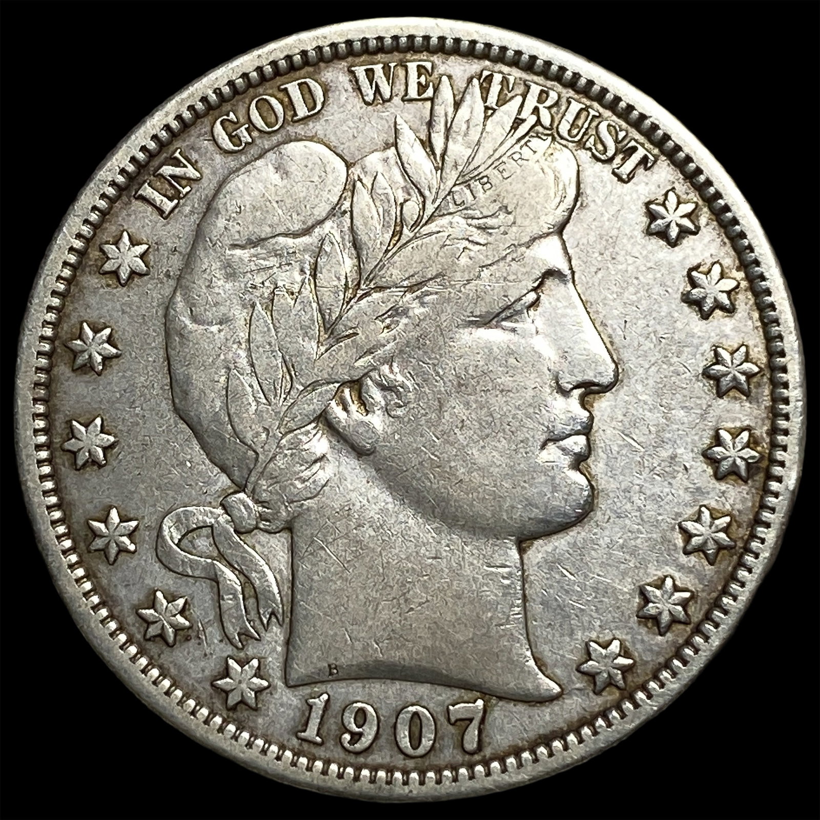 1907-D Silver Barber Half Dollar CLOSELY UNCIRCULATED: 1907-D Silver Barber Half Dollar CLOSELY UNCIRCULATED