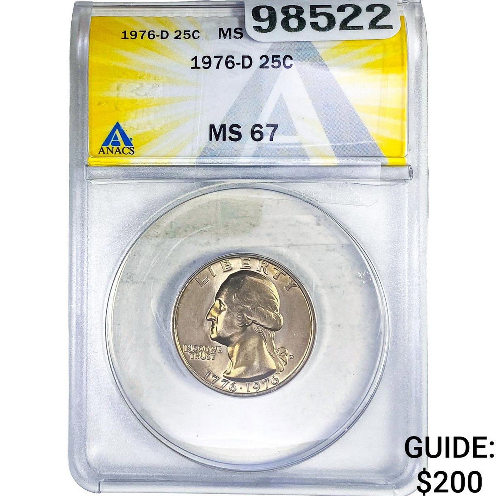 1976-D Kennedy Quarter ANACS MS67: 1976-D Kennedy Quarter ANACS MS67
