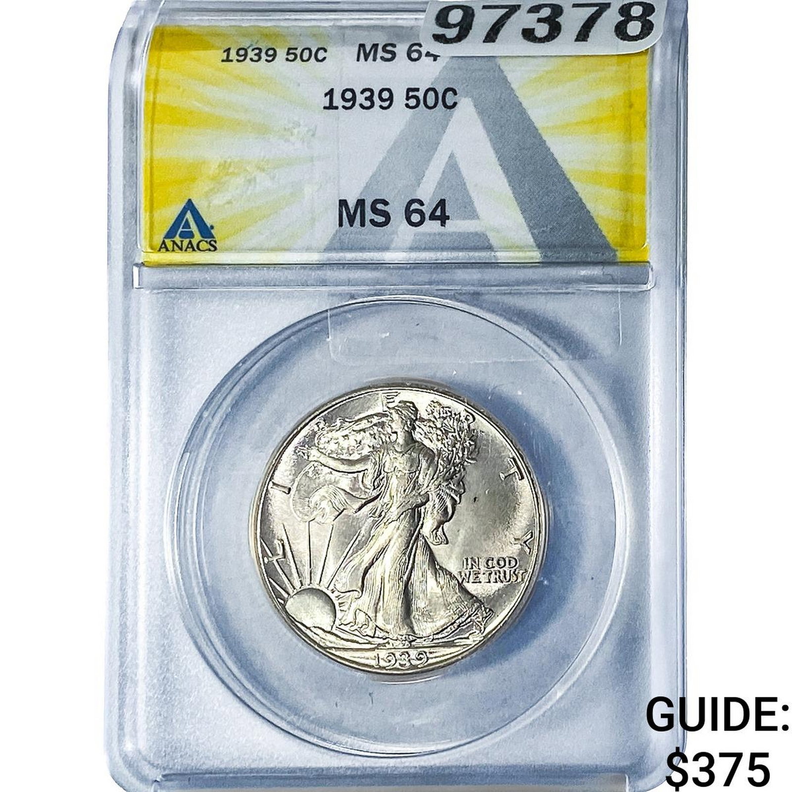 1939 Walking Liberty Half Dollar ANACS MS64: 1939 Walking Liberty Half Dollar ANACS MS64