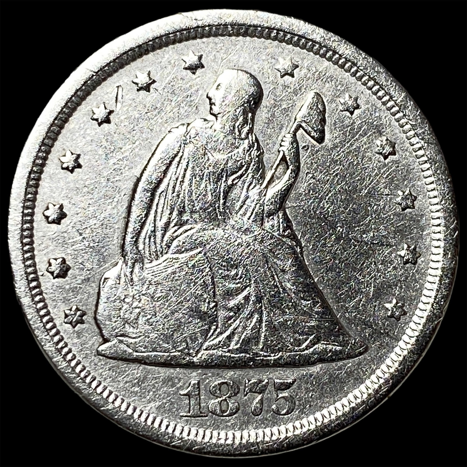 1875-S Silver Twenty Cents CLOSELY UNCIRCULATED (1 of 2)