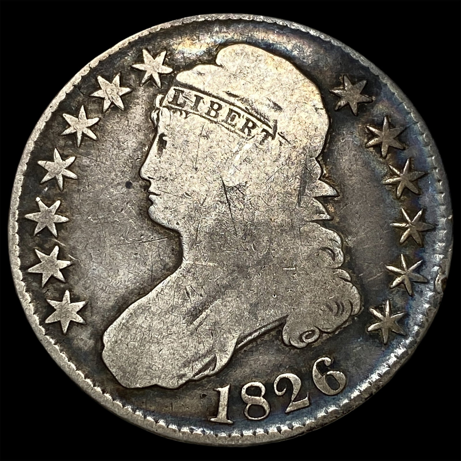 1826 Capped Bust Half Dollar LIGHTLY CIRCULATED