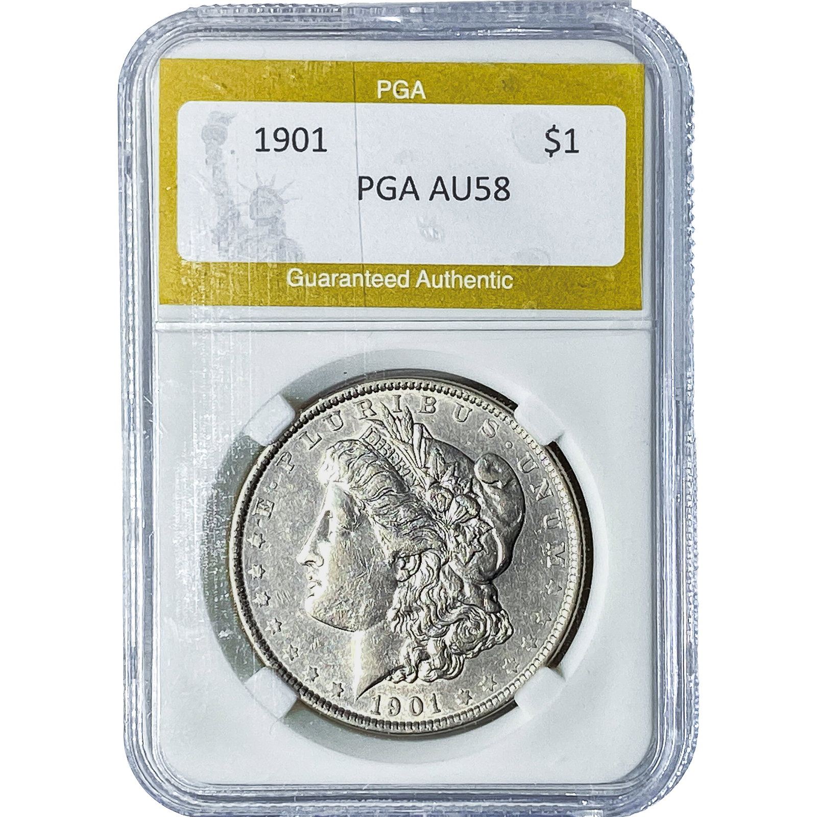 1901 Morgan Silver Dollar PGA AU58: 1901 Morgan Silver Dollar PGA AU58
