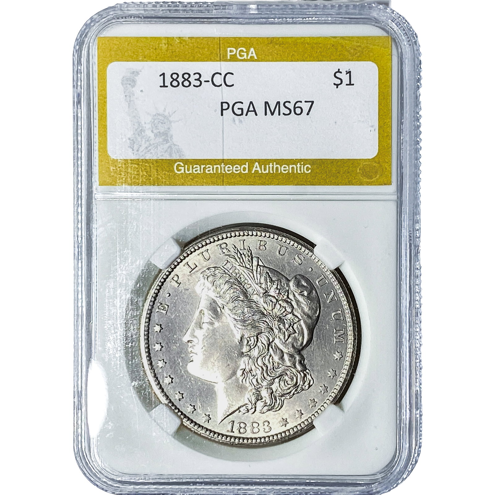 1883-CC Morgan Silver Dollar PGA MS67: 1883-CC Morgan Silver Dollar PGA MS67