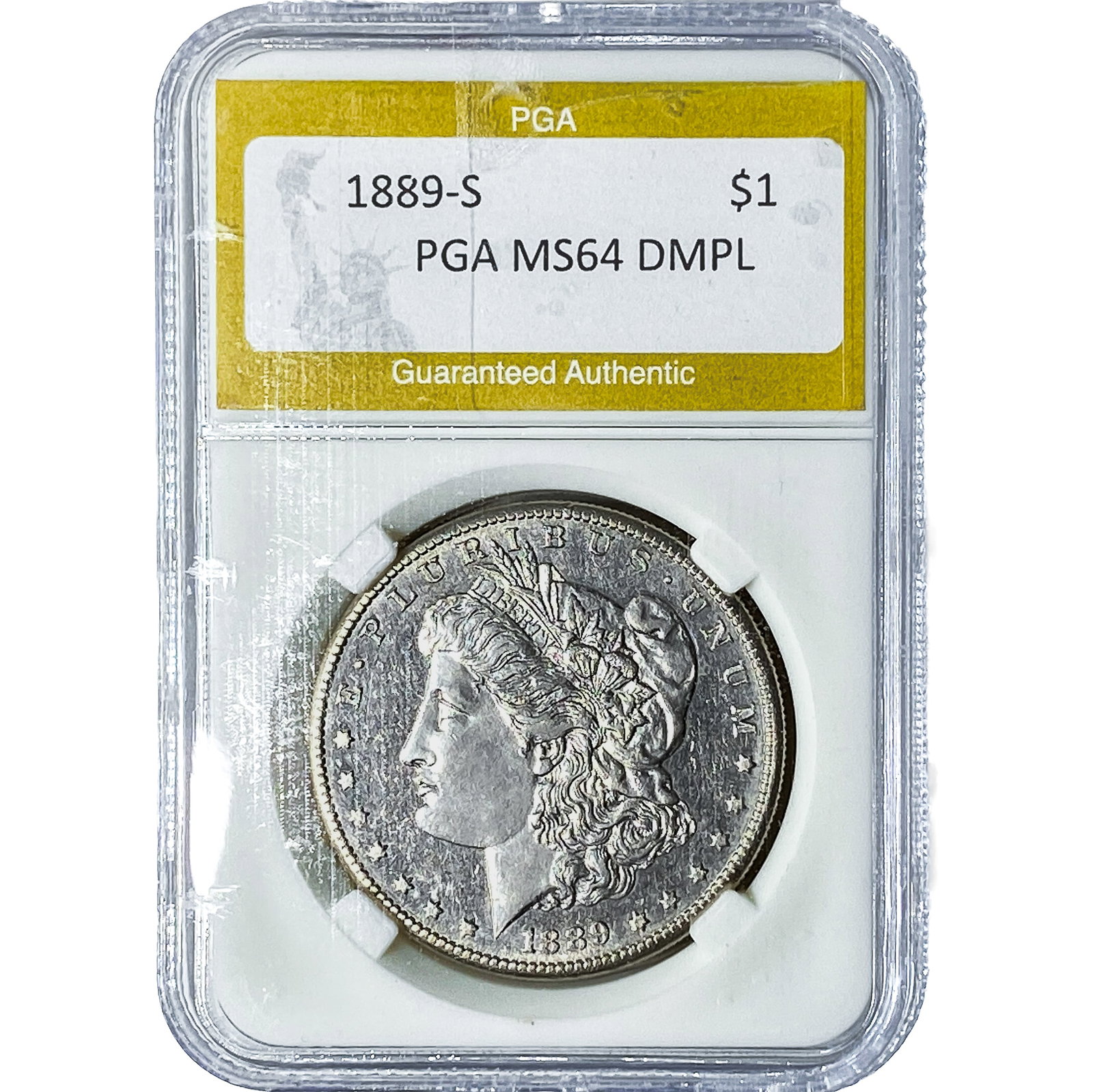 1889-S Morgan Silver Dollar PGA MS64DMPL: 1889-S Morgan Silver Dollar PGA MS64DMPL