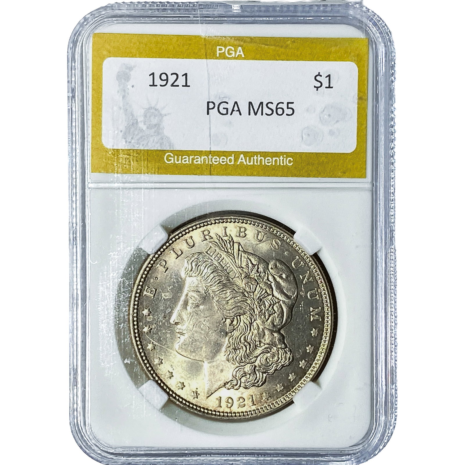 1921 Morgan Silver Dollar PGA MS65: 1921 Morgan Silver Dollar PGA MS65