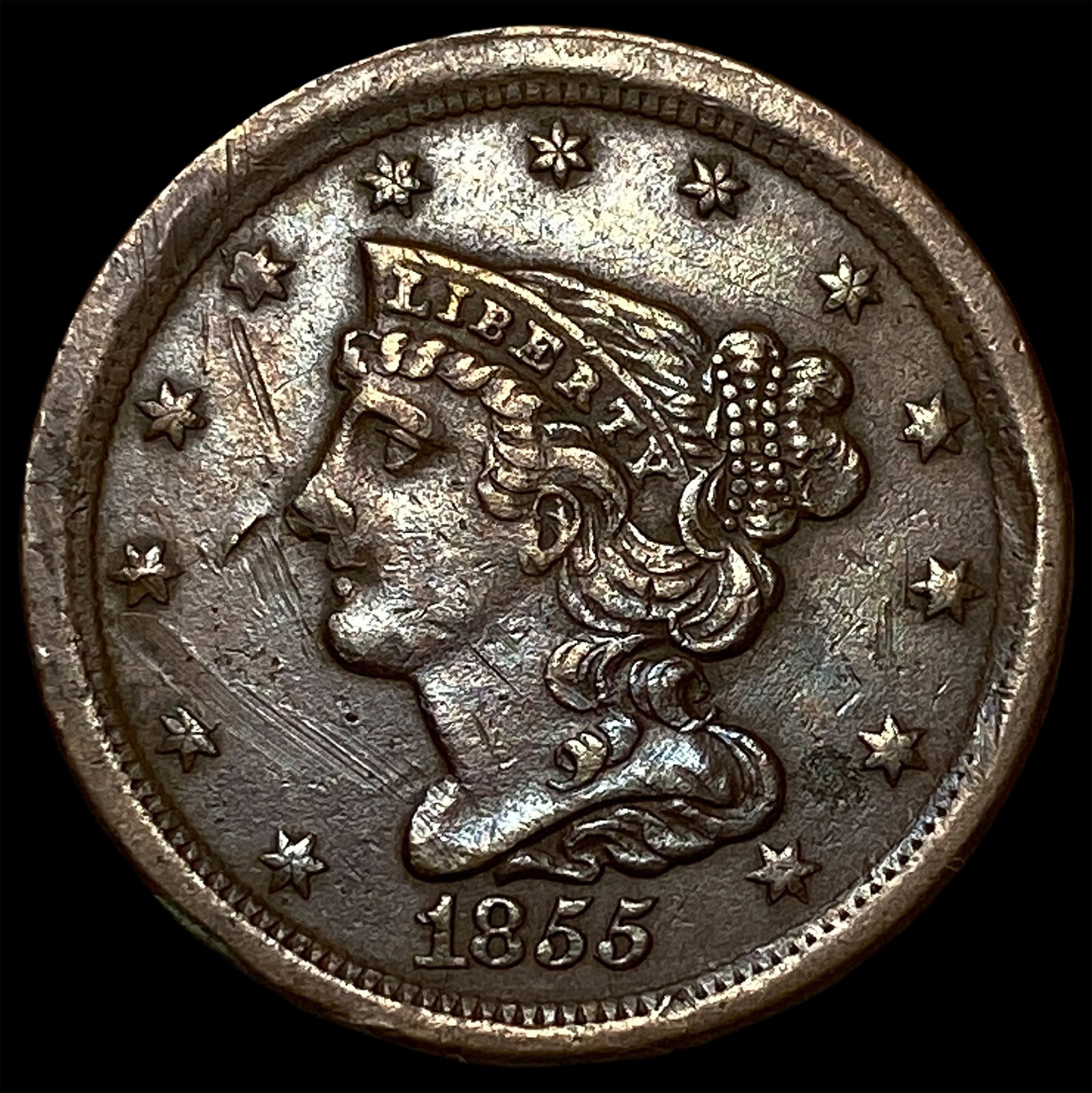 1855 Braided Hair Half Cent UNCIRCULATED (1 of 2)