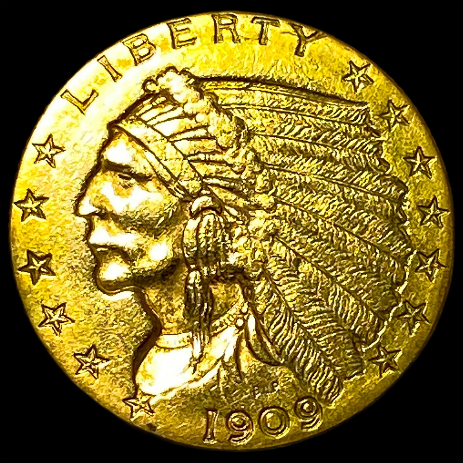 1909 Indian Head Gold $2.50 Quarter Eagle UNCIRCULATED (1 of 2)