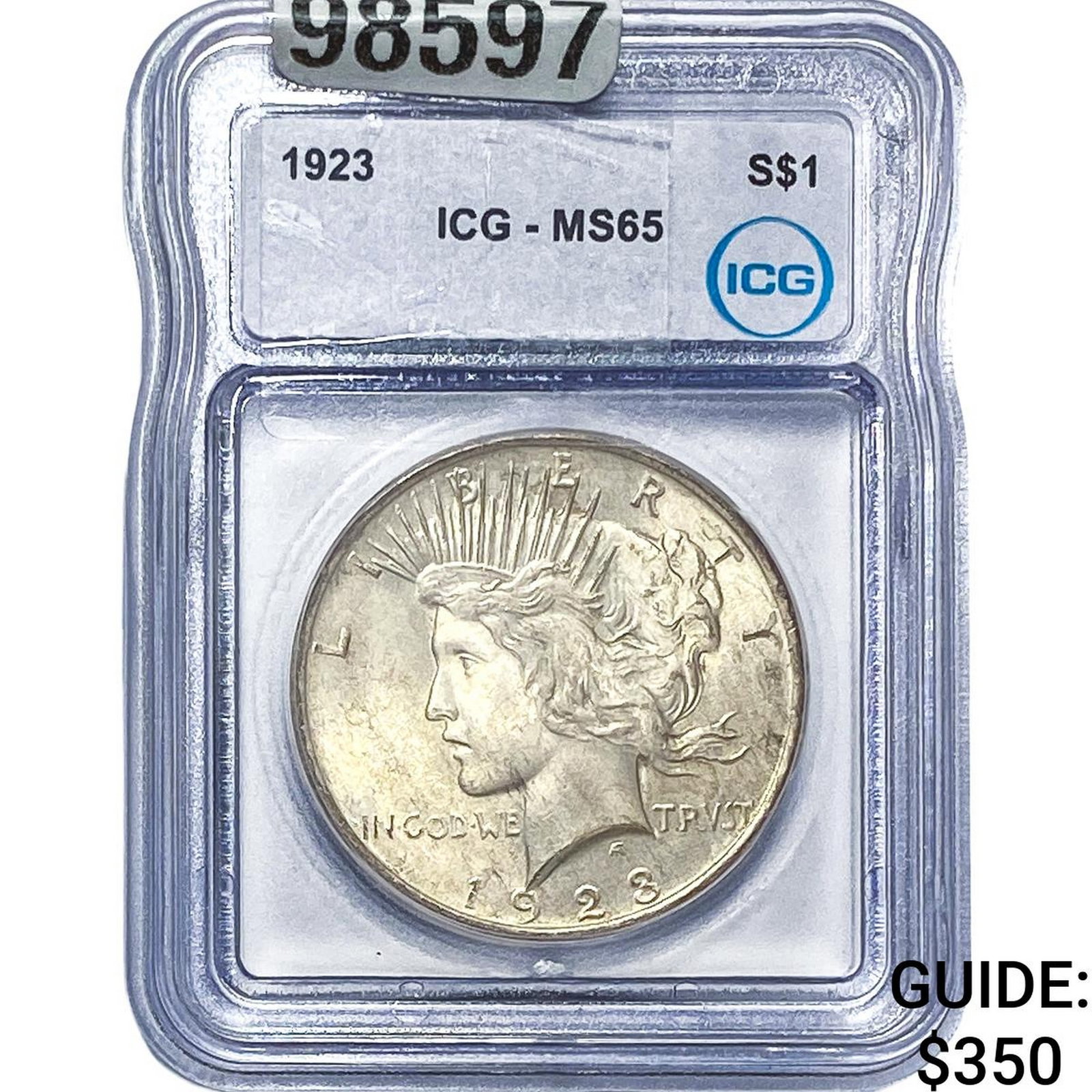 1923 Silver Peace Dollar ICG MS65: 1923 Silver Peace Dollar ICG MS65