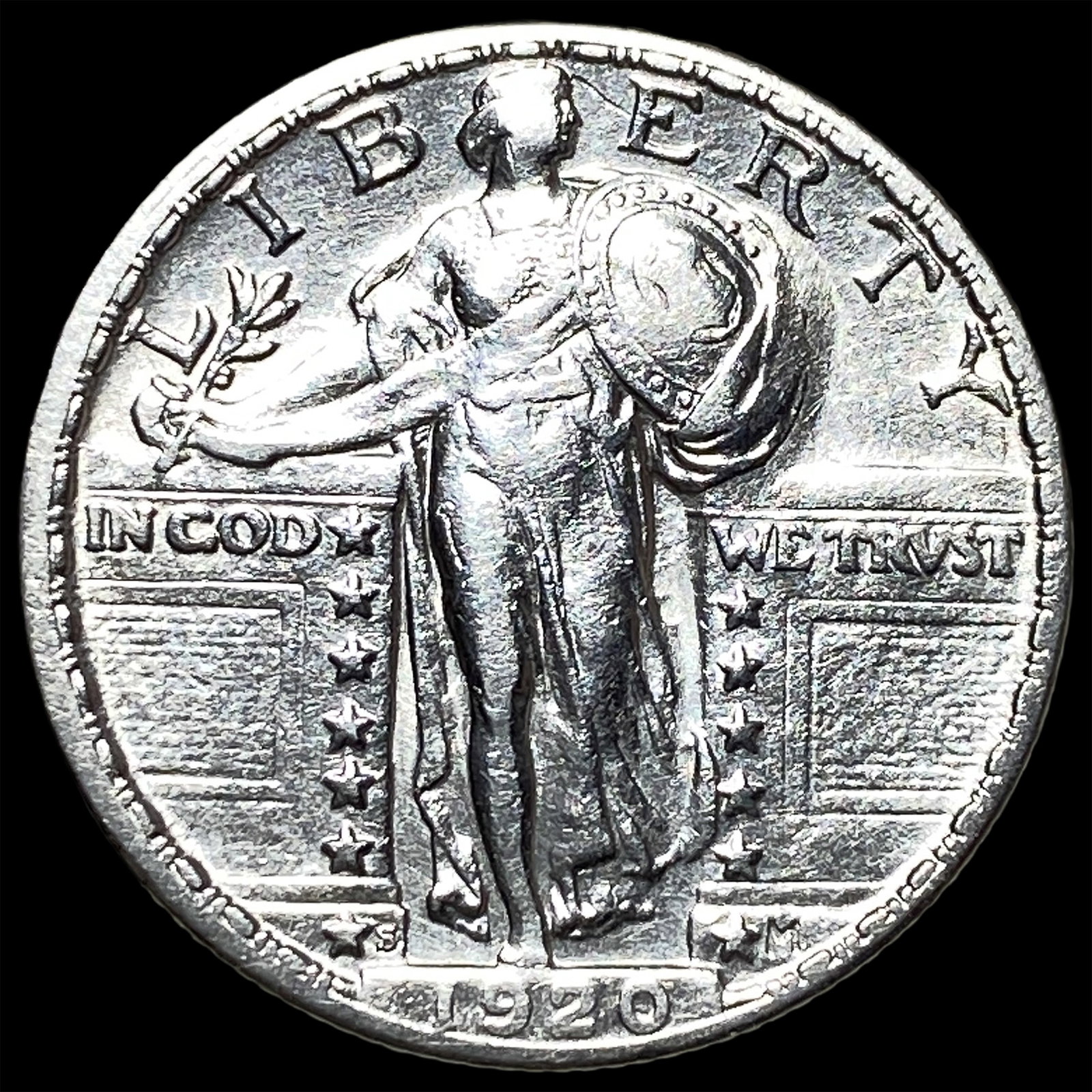 1920-S Standing Liberty Quarter CHOICE AU: 1920-S Standing Liberty Quarter CHOICE AU