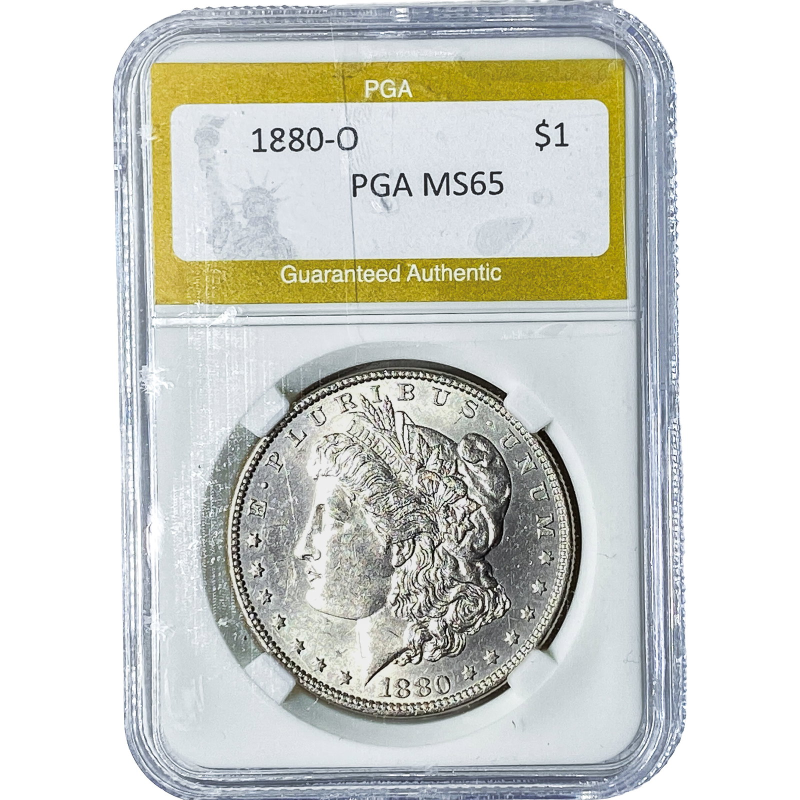1880-O Morgan Silver Dollar PGA MS65: 1880-O Morgan Silver Dollar PGA MS65