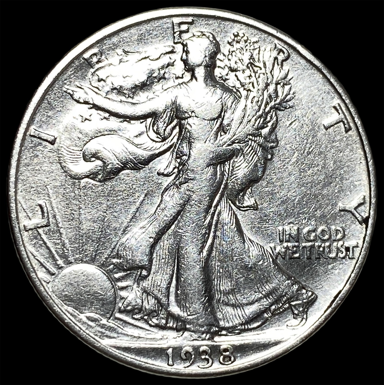1938-D Silver Half Dollar Walking Liberty CHOICE AU: 1938-D Silver Half Dollar Walking Liberty CHOICE AU