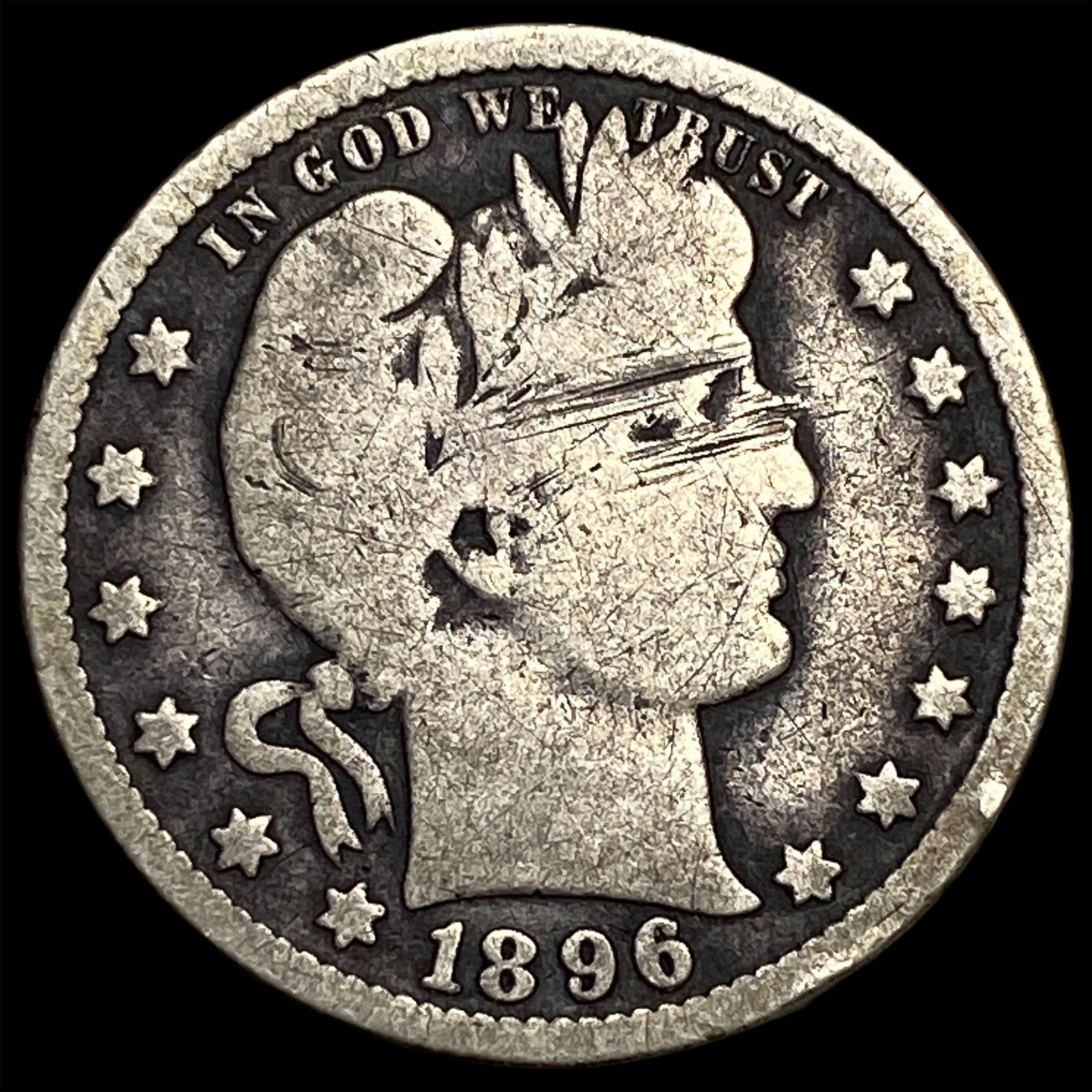 1896-O Silver Barber Quarter LIGHTLY CIRCULATED: 1896-O Silver Barber Quarter LIGHTLY CIRCULATED