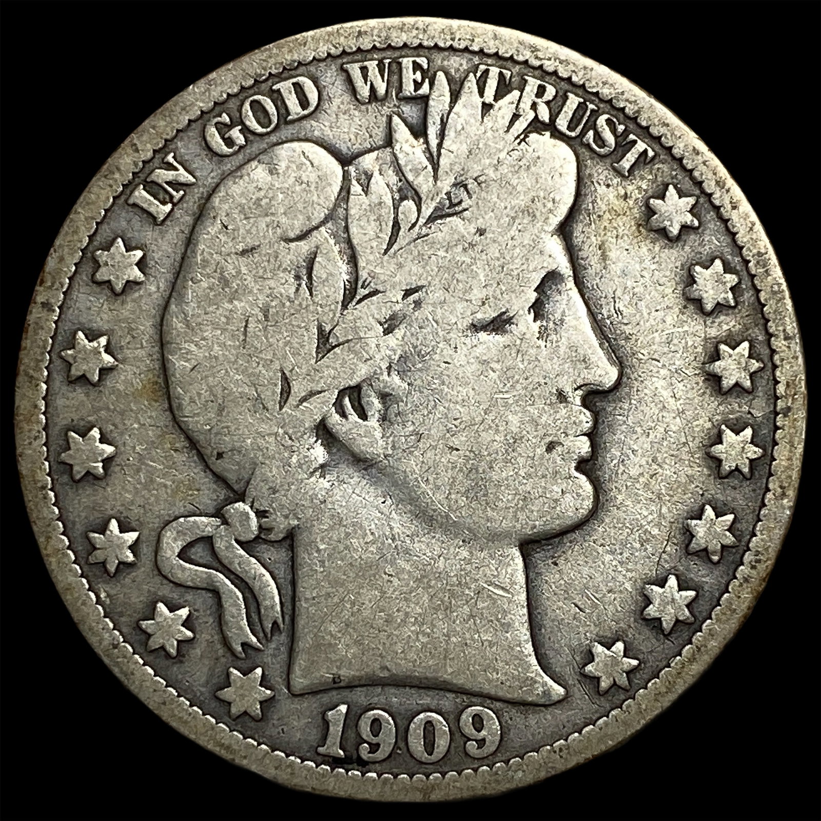 1909-O Silver Barber Half Dollar LIGHTLY CIRCULATED: 1909-O Silver Barber Half Dollar LIGHTLY CIRCULATED