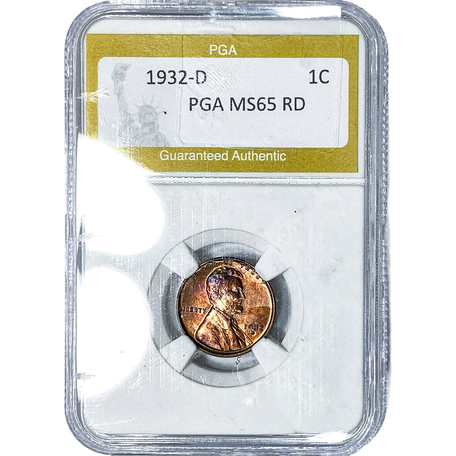 1932-D Wheat Cent PGA MS65RD: 1932-D Wheat Cent PGA MS65RD