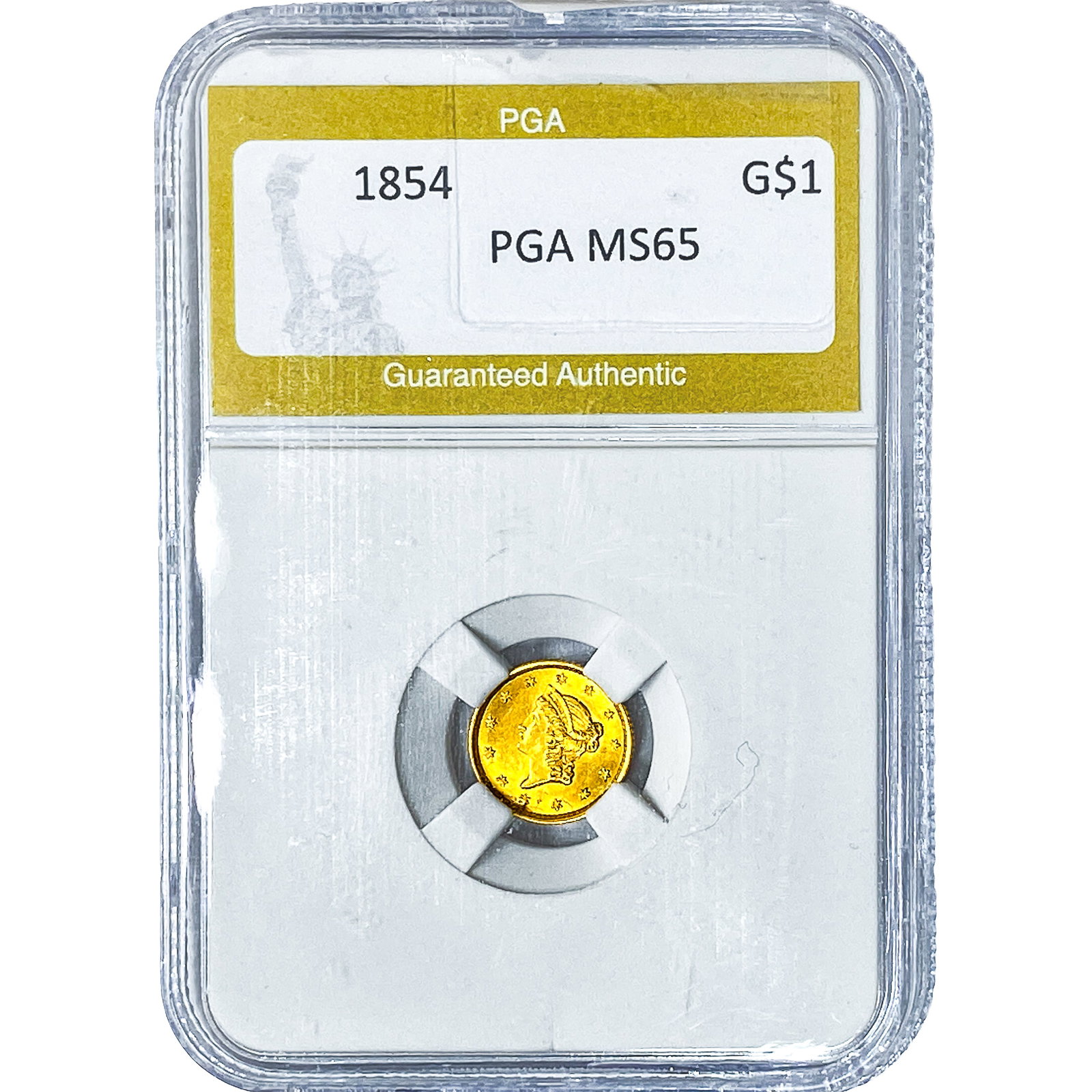 1854 Rare Gold Dollar PGA MS65: 1854 Rare Gold Dollar PGA MS65