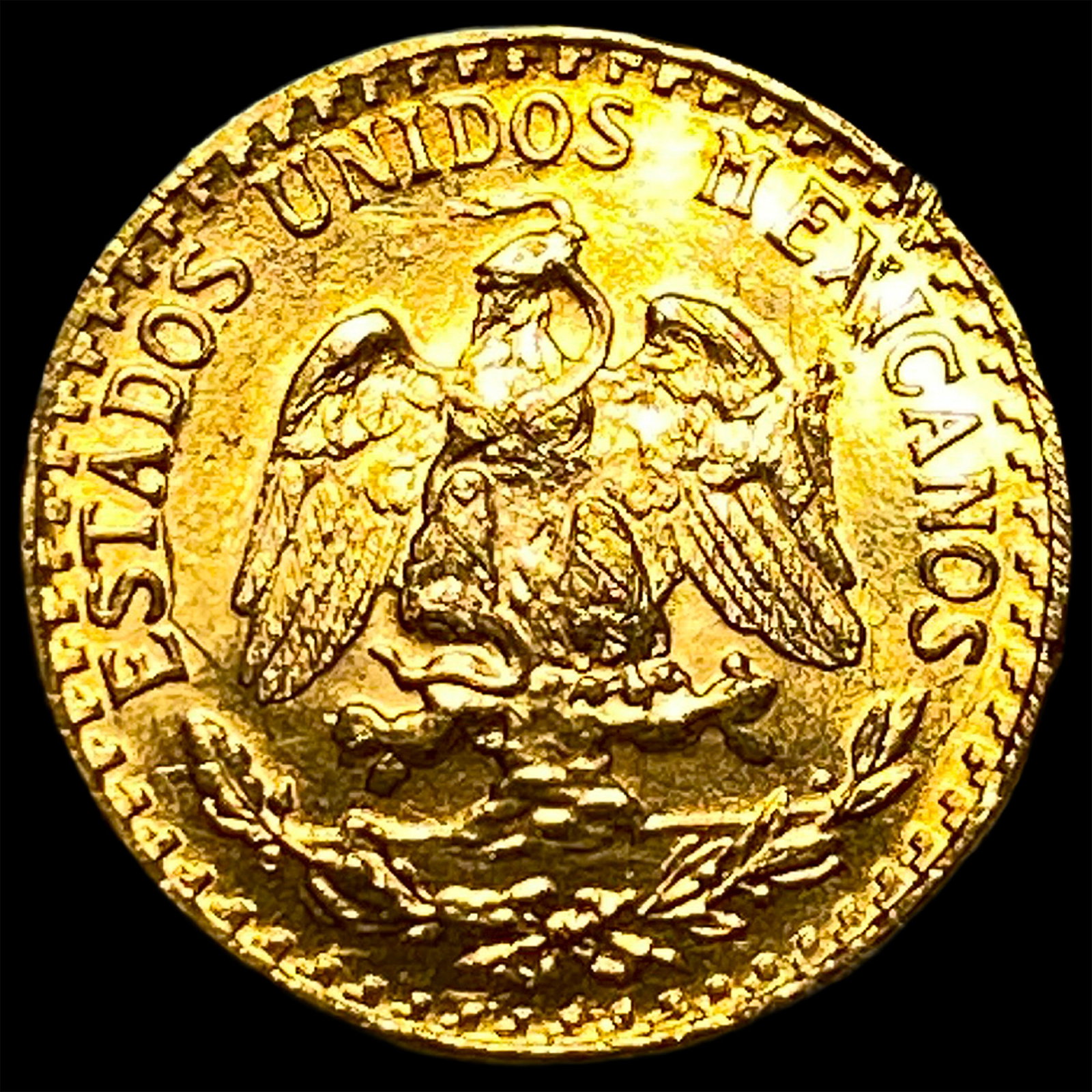 1945 Mexico Gold 2 Pesos GEM BU: 1945 Mexico Gold 2 Pesos GEM BU