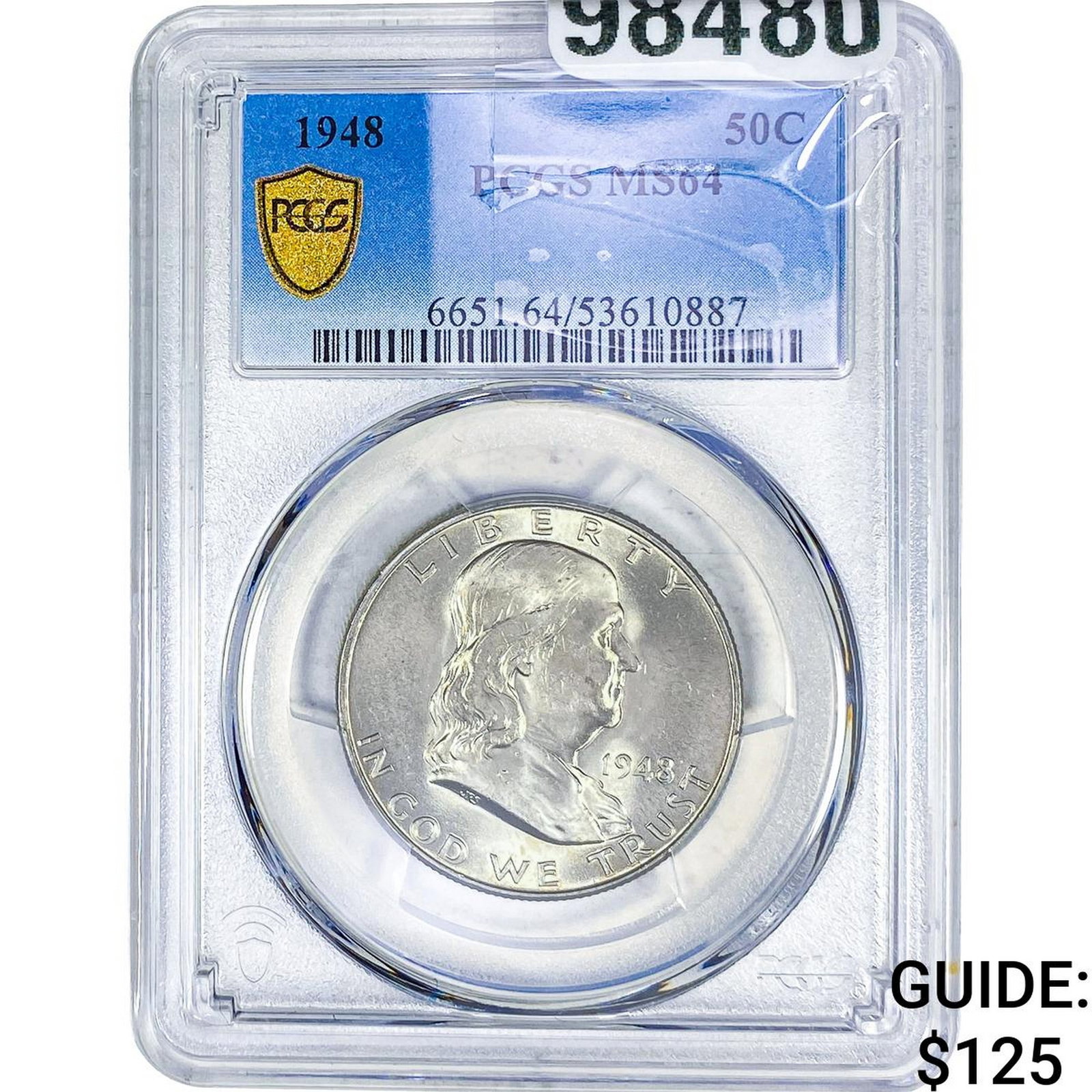 1948 Franklin Half Dollar PCGS MS64: 1948 Franklin Half Dollar PCGS MS64