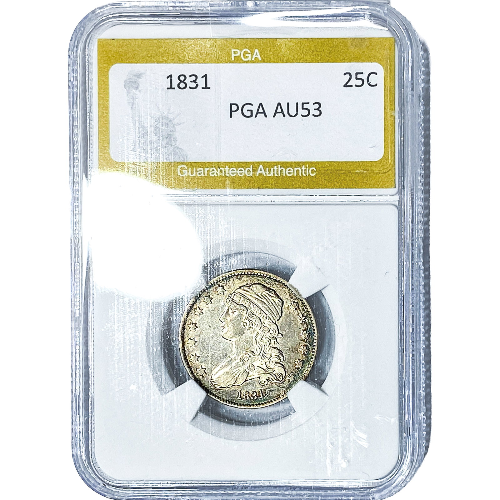 1831 Capped Bust Quarter PGA AU53: 1831 Capped Bust Quarter PGA AU53