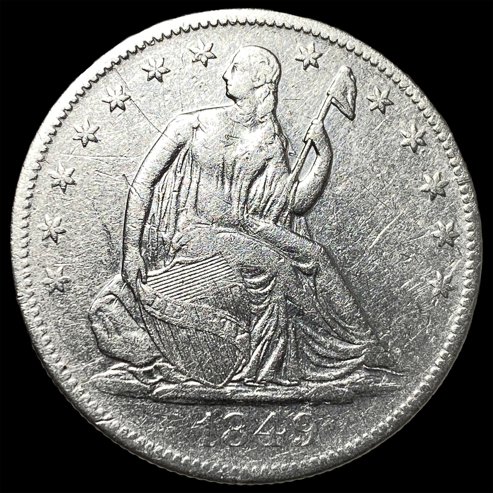 1849-O Silver Half Dollar NEARLY UNCIRCULATED