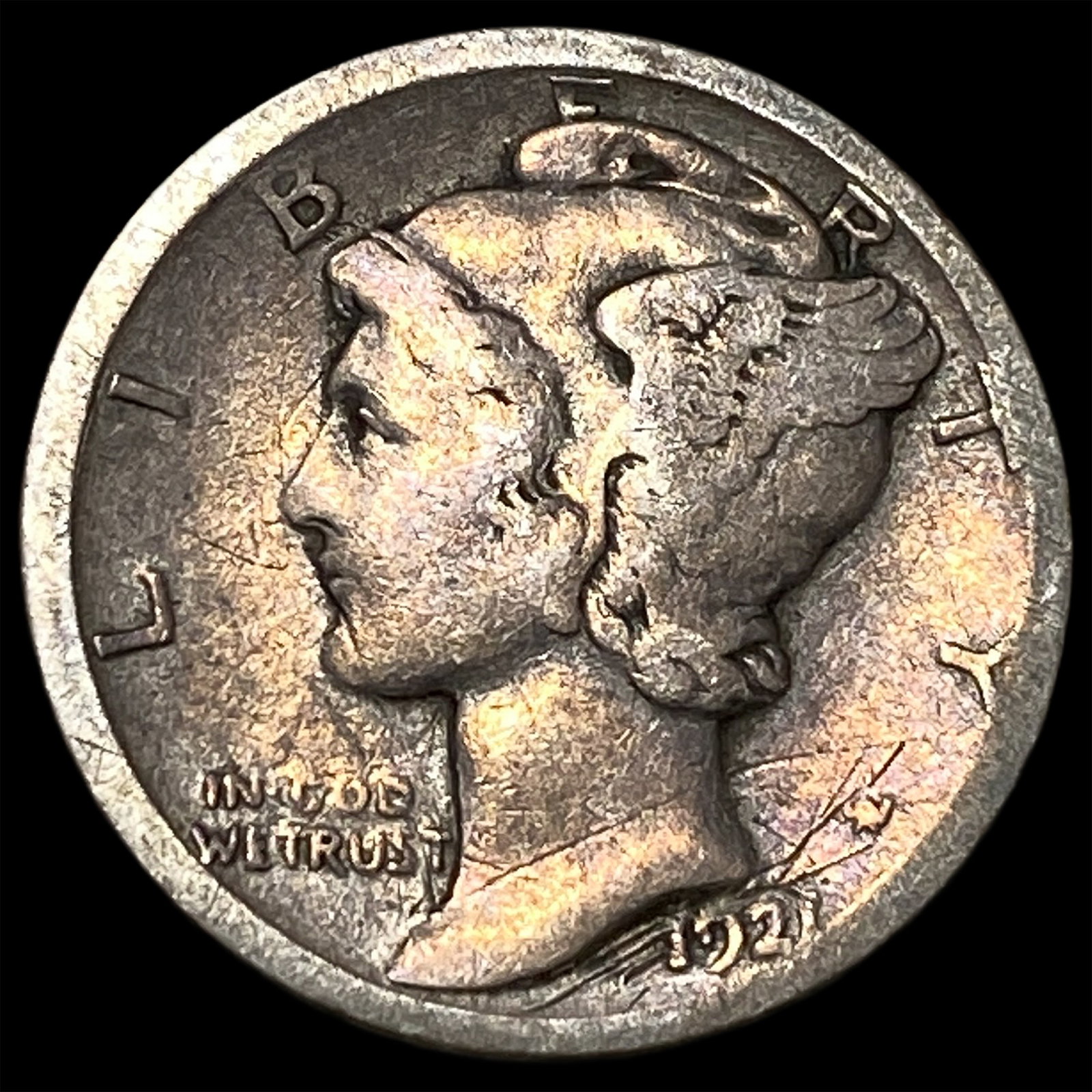 1921-D Silver Mercury Dime LIGHTLY CIRCULATED: 1921-D Silver Mercury Dime LIGHTLY CIRCULATED