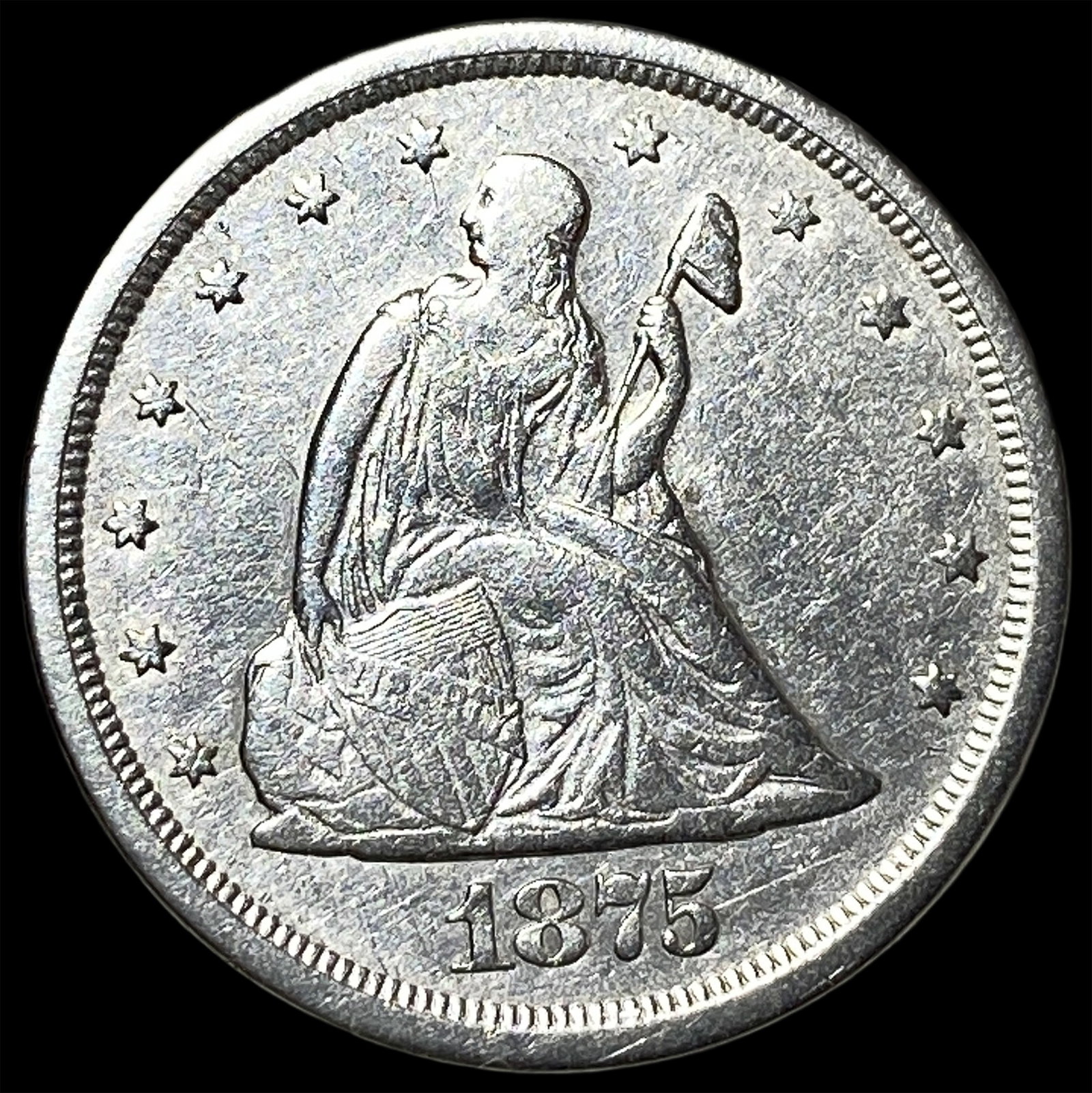 1875-S Silver Twenty Cents CLOSELY UNCIRCULATED (1 of 2)