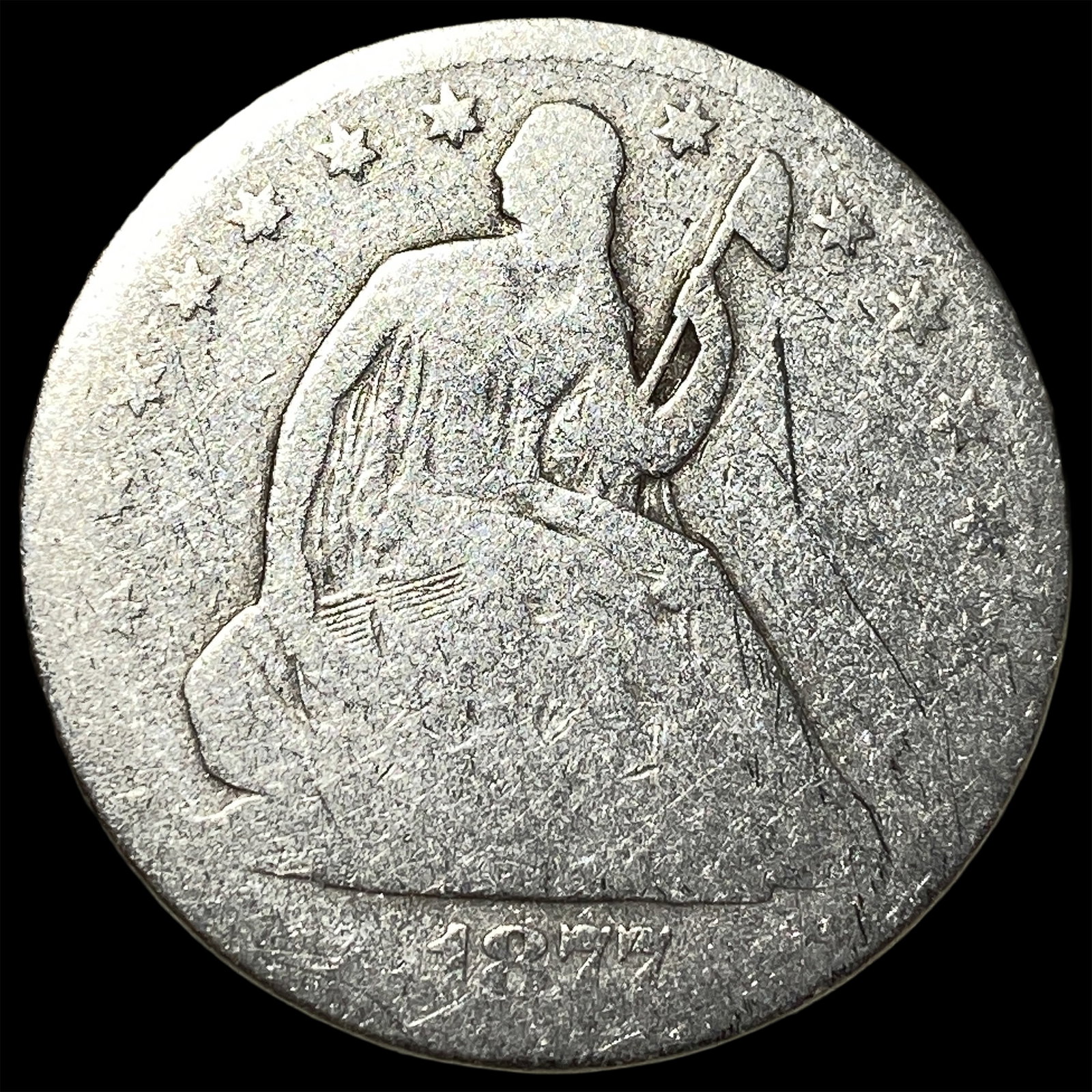 1877 Silver Seated Liberty Half Dollar NICELY CIRCULATED: 1877 Silver Seated Liberty Half Dollar NICELY CIRCULATED