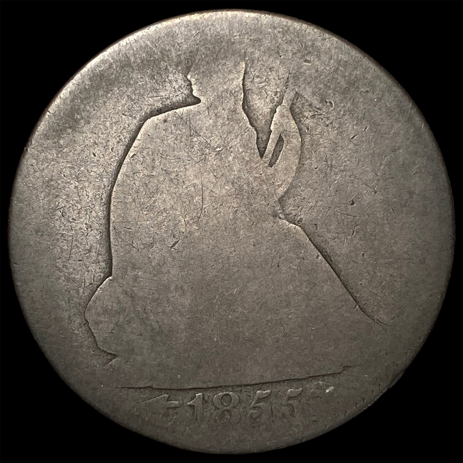 1855-O Silver Seated Liberty Half Dollar NICELY CIRCULATED: 1855-O Silver Seated Liberty Half Dollar NICELY CIRCULATED