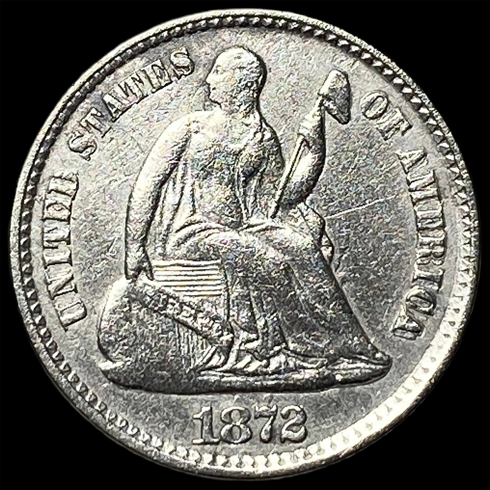 1872 Silver Half Dime CLOSELY UNCIRCULATED: 1872 Silver Half Dime CLOSELY UNCIRCULATED