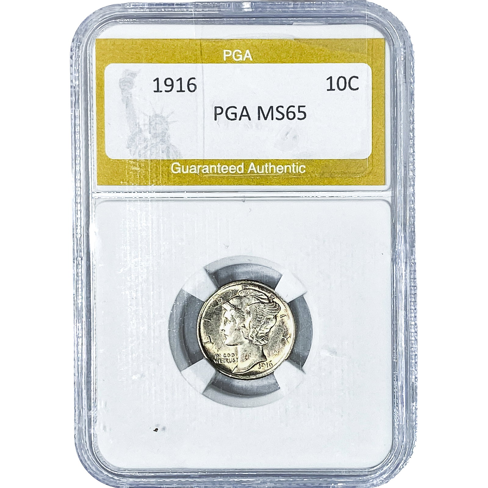 1916 Mercury Silver Dime PGA MS65: 1916 Mercury Silver Dime PGA MS65