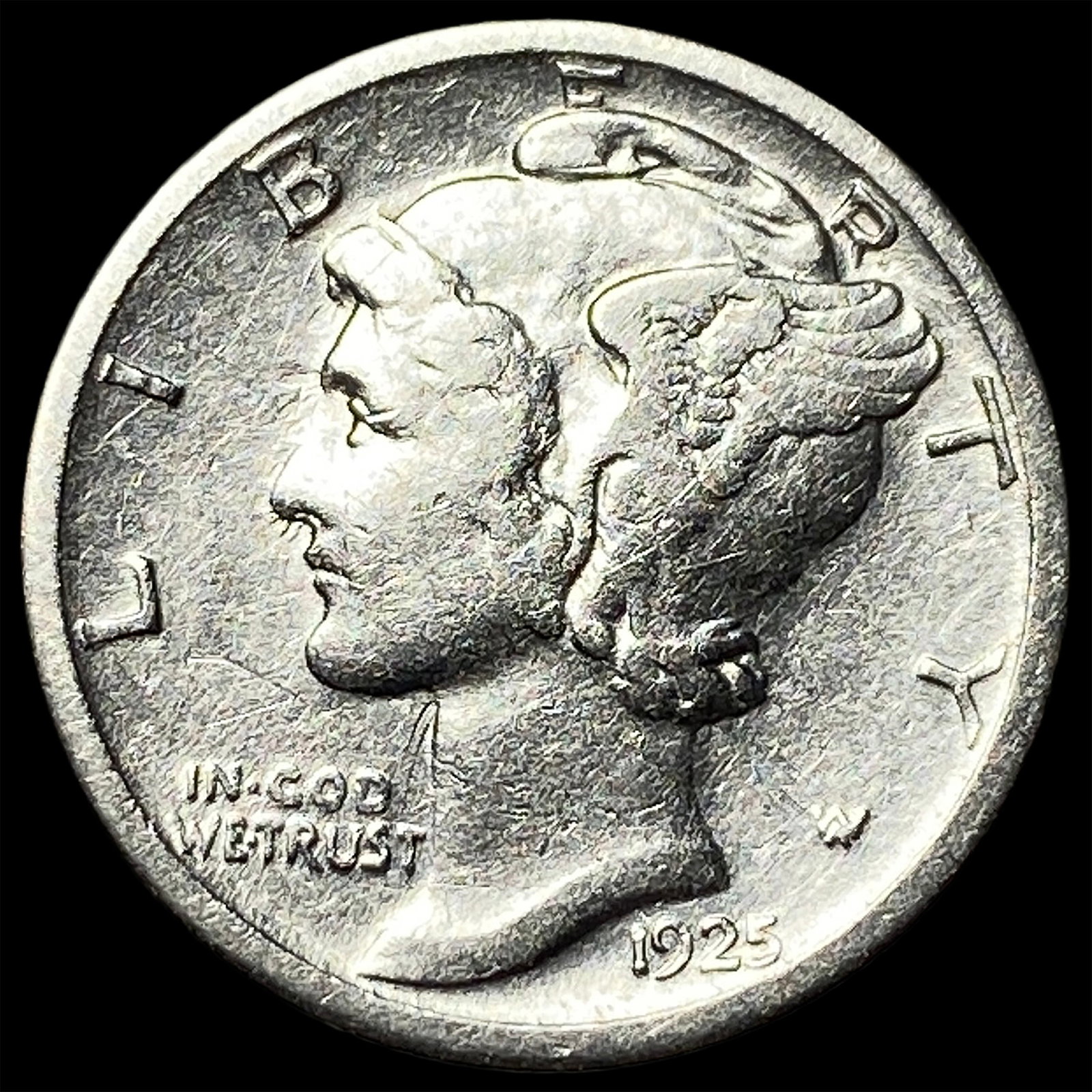 1925-S Silver Mercury Dime CHOICE AU: 1925-S Silver Mercury Dime CHOICE AU