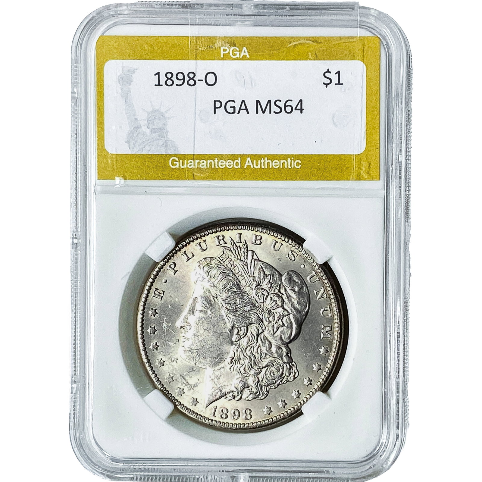 1898-O Morgan Silver Dollar PGA MS64: 1898-O Morgan Silver Dollar PGA MS64