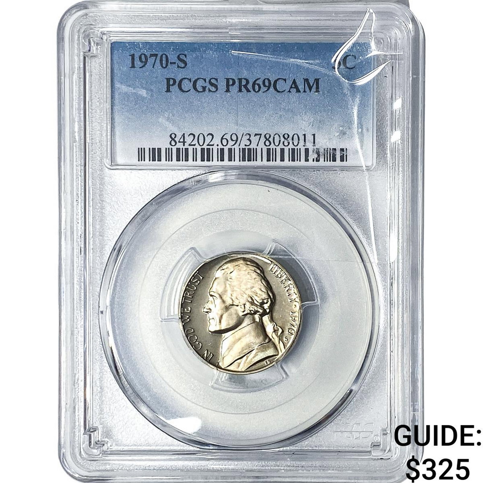 1970-S Jefferson Nickel PCGS PR69 CAM: 1970-S Jefferson Nickel PCGS PR69 CAM