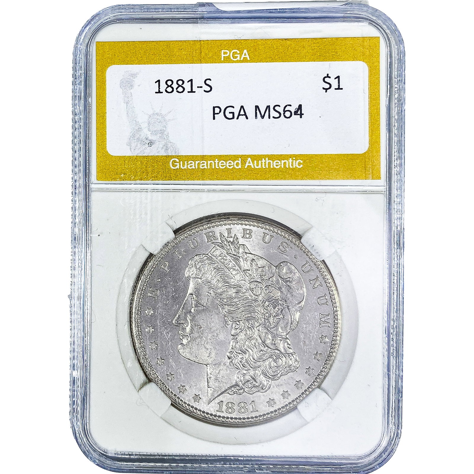 1881-S Morgan Silver Dollar PGA MS64: 1881-S Morgan Silver Dollar PGA MS64