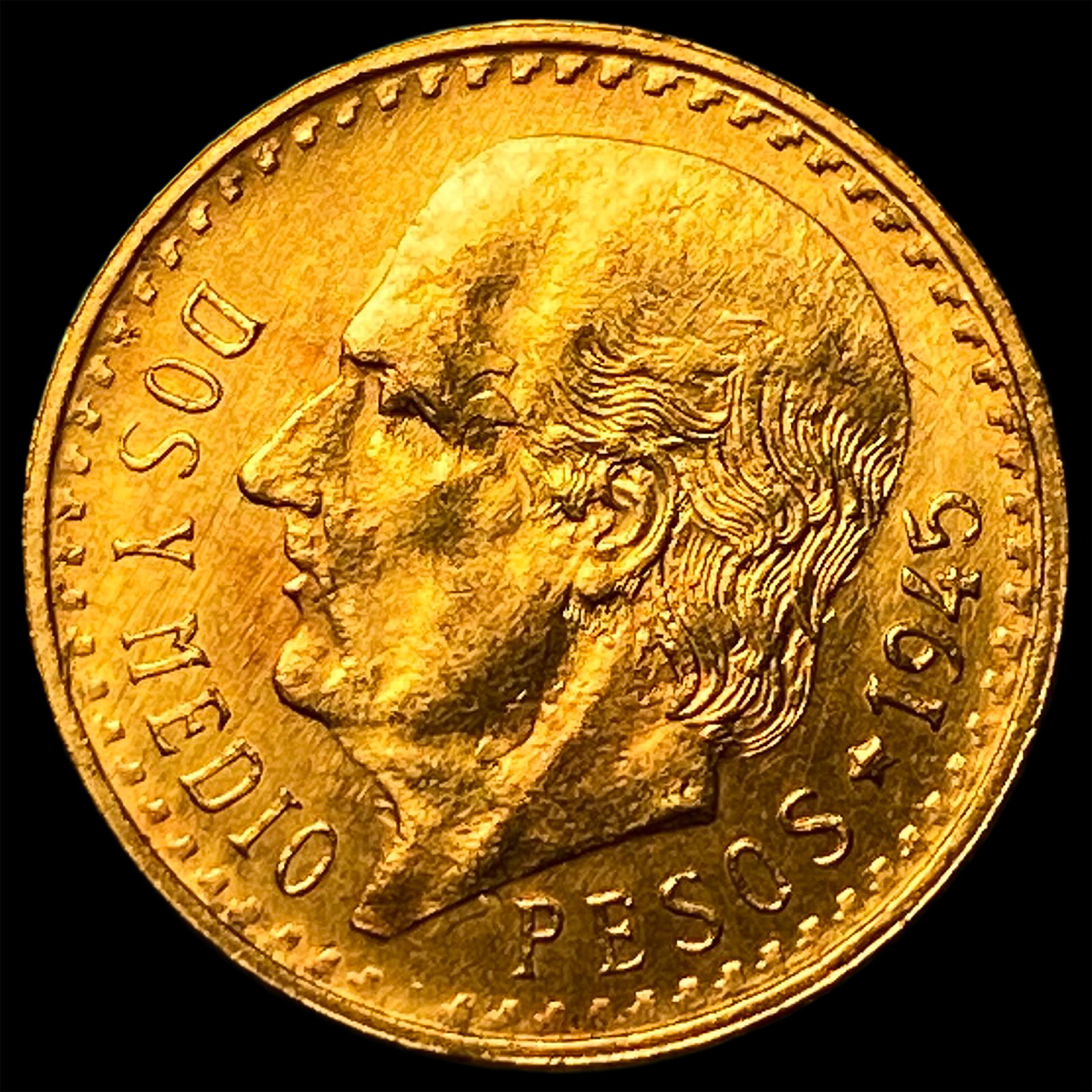 Gold 2.5 Pesos 1945 Mexico GEM BU: Gold 2.5 Pesos 1945 Mexico GEM BU