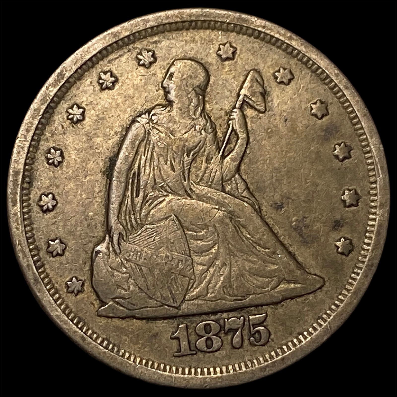 1875-S Silver Twenty Cents NEARLY UNCIRCULATED (1 of 2)