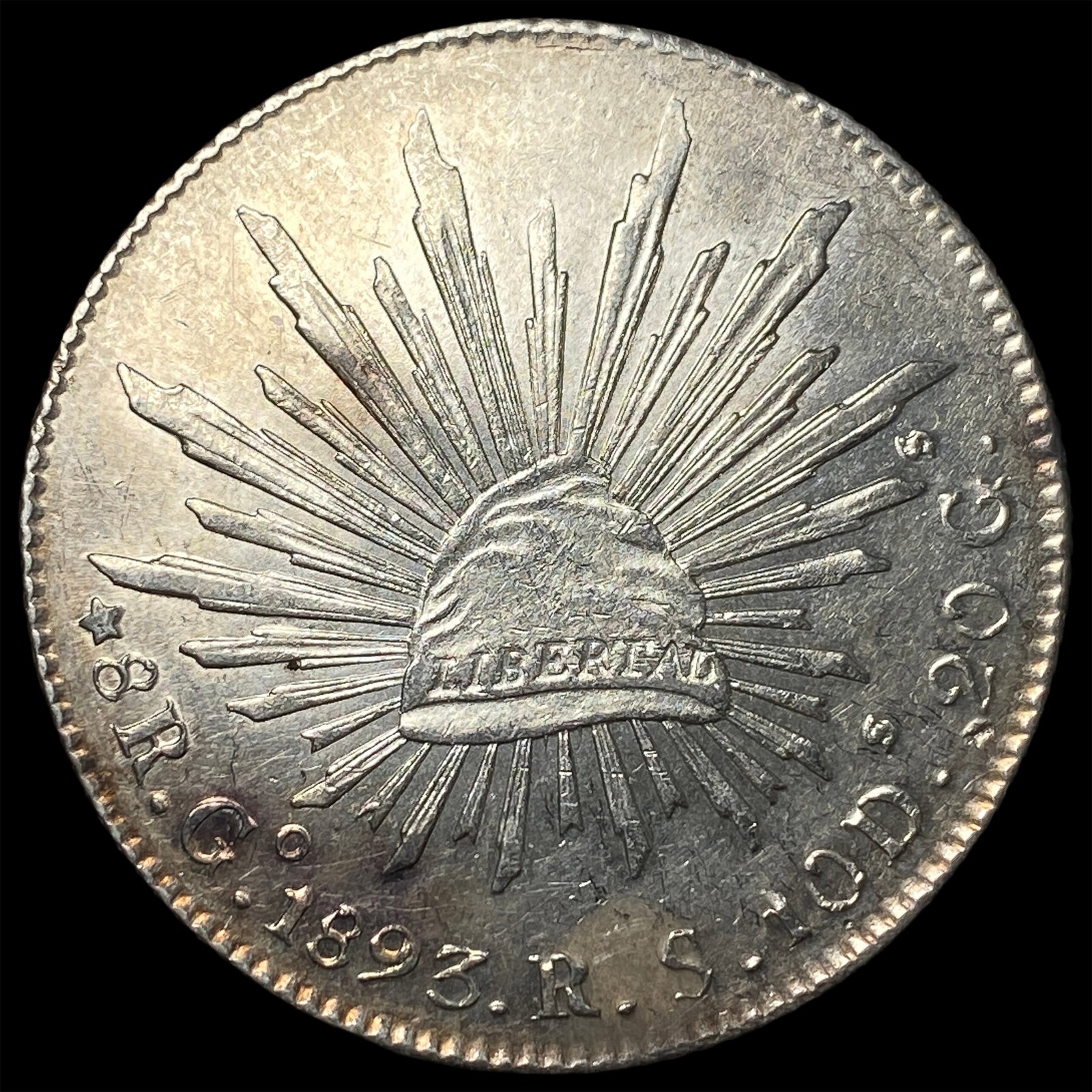 1893 Mo-M Mexico Silver 8 Reales UNCIRCULATED: 1893 Mo-M Mexico Silver 8 Reales UNCIRCULATED