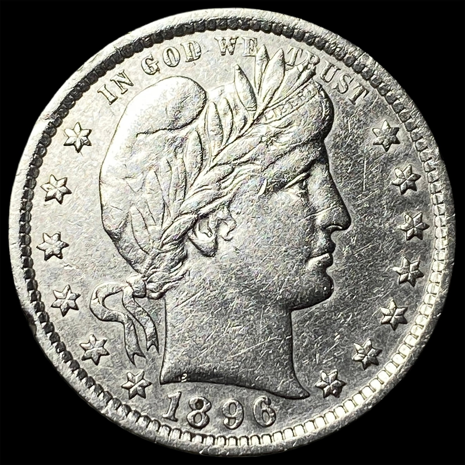 1896 Barber Silver Quarter CHOICE AU (1 of 2)