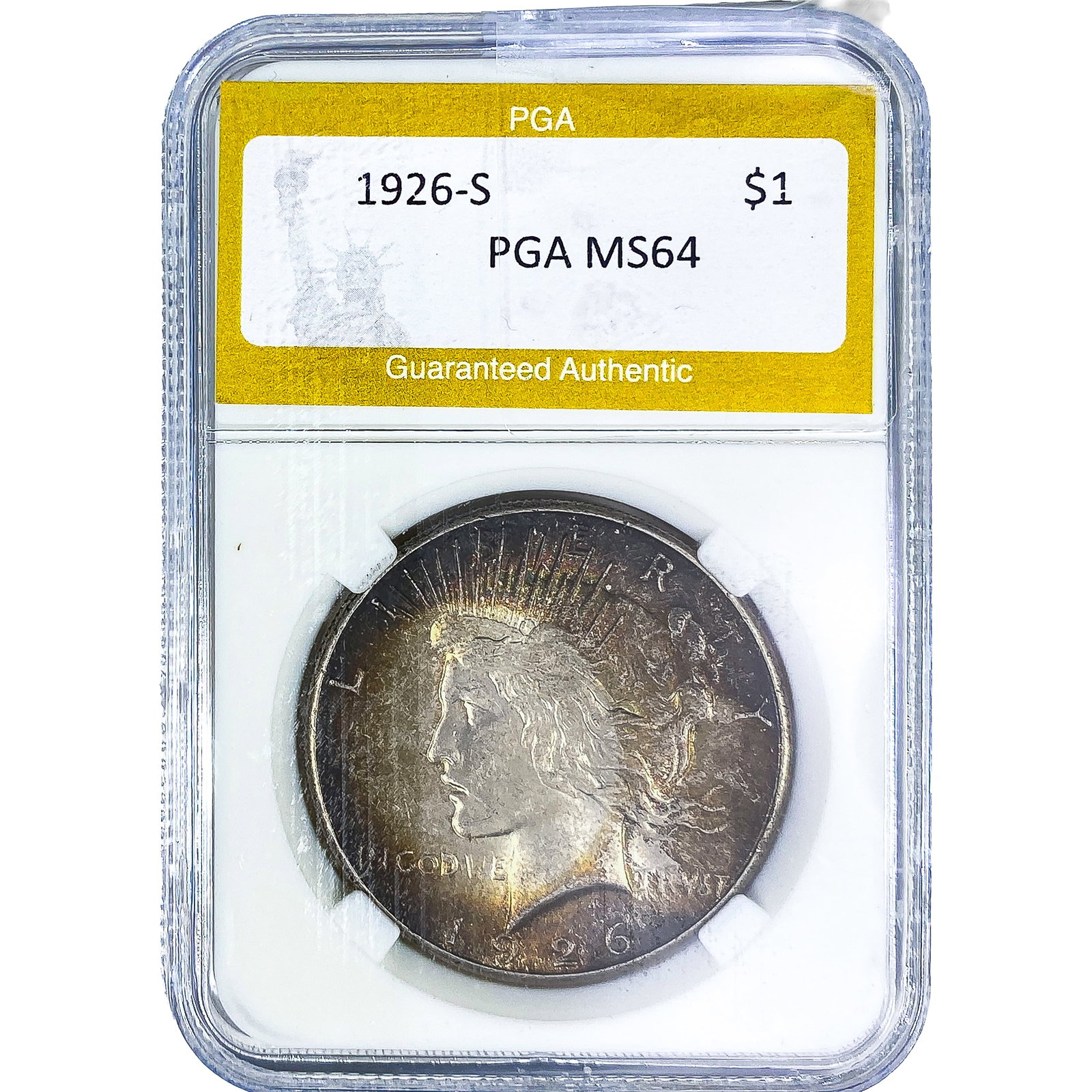 1926-S Silver Peace Dollar PGA MS64: 1926-S Silver Peace Dollar PGA MS64